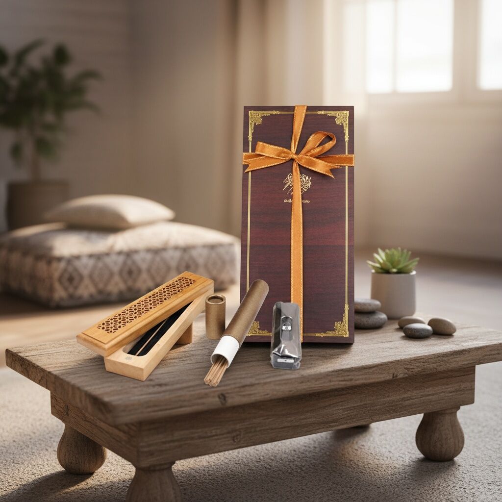 Coffret Brûleur Oud Bakhoor – 20 Bâtonnets De 10,5 Cm, Bois Massif thumbnail 3