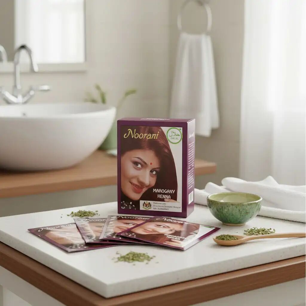 Henné Colorant Pour Cheveux Mahogany (6 Sachets X 10 G) À Base De Plantes