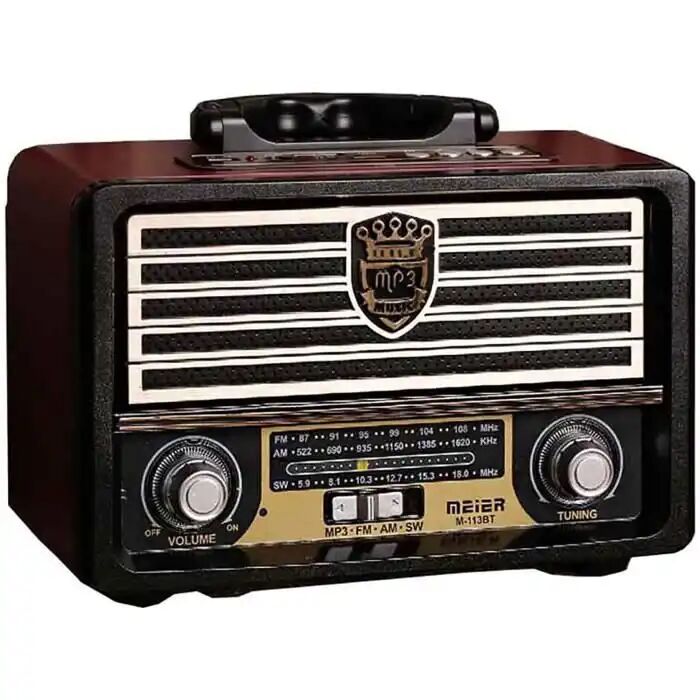 Radio Rétro Fm/am/sw Avec Bluetooth Et Lecteur Mp3 - Finition Bois