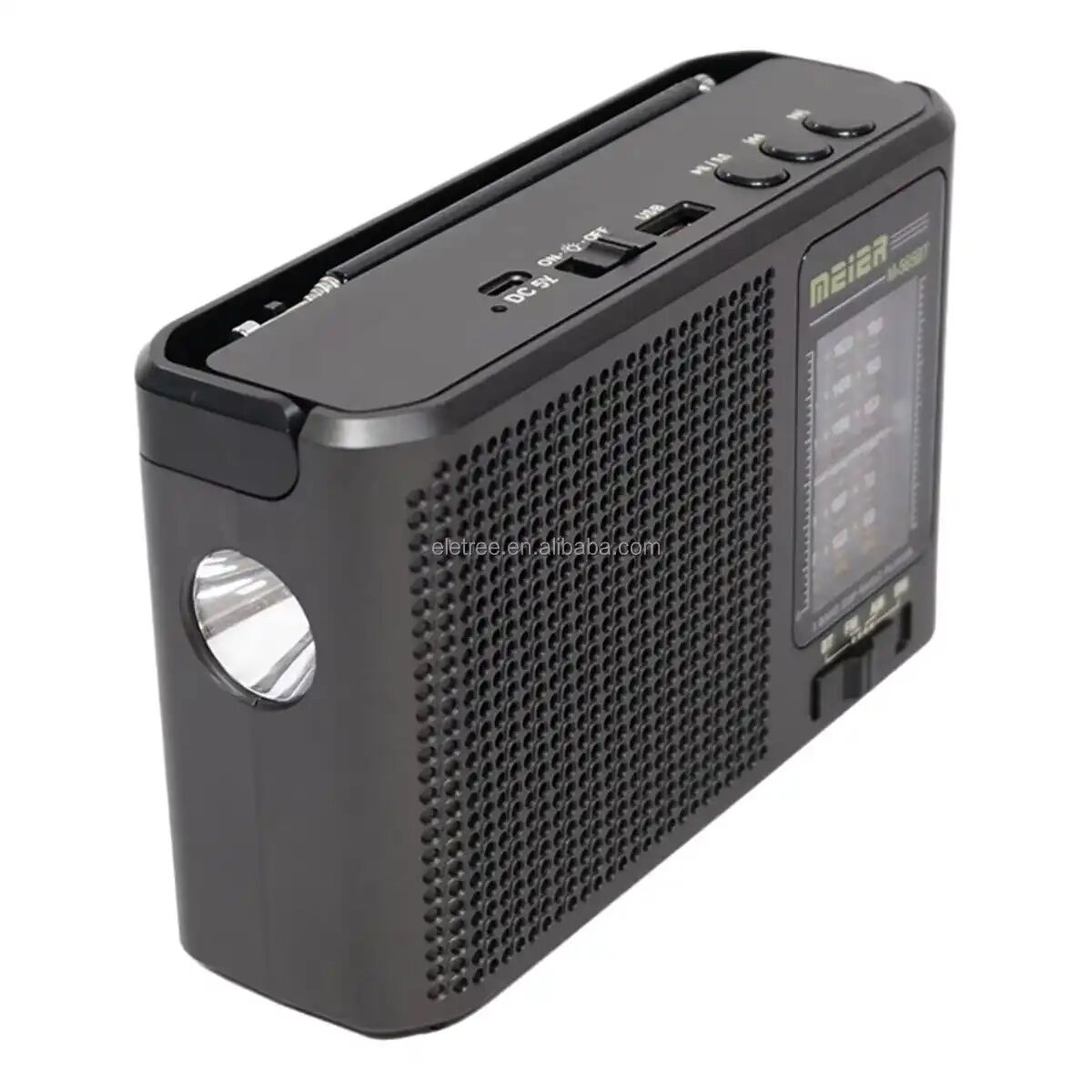 Radio Portable Am/fm Usb Mp3 Rechargeable Rétro Avec Lampe Torche thumbnail 3