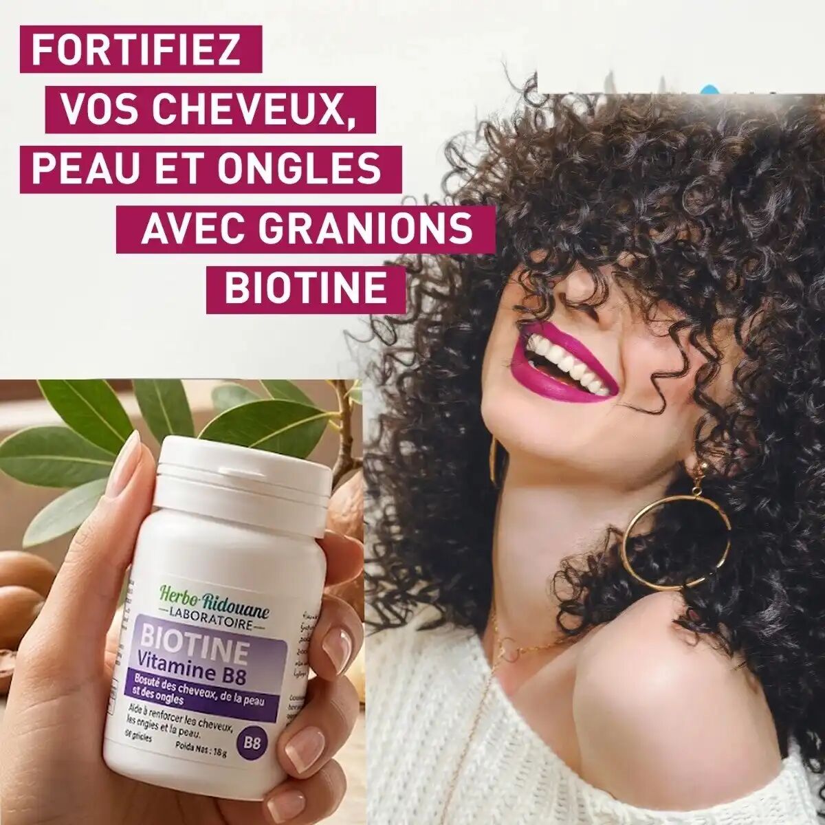 B8 Soin Fortifiant Cheveux & Ongles (60 Gélules) Pour Une Belle Peau Et De Beaux Ongle