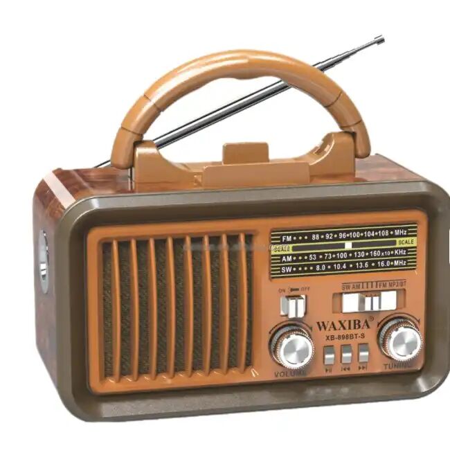Radio Rétro Bluetooth Am/fm/sw Multifonction Avec Horloge Et Lampe Torche