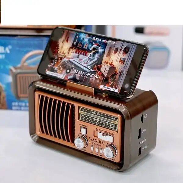 Radio Rétro Bluetooth Am/fm/sw Multifonction Avec Horloge Et Lampe Torche thumbnail 3