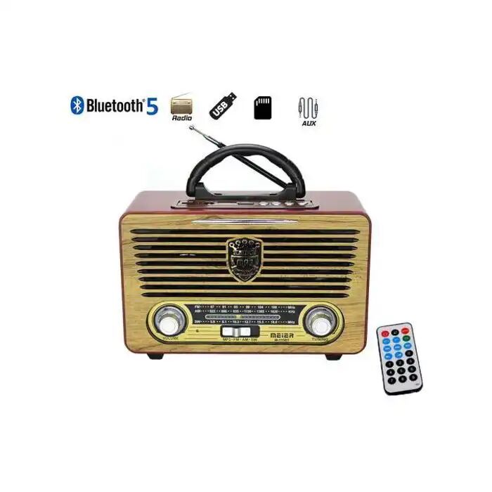 Radio Rétro Fm/am/sw Avec Bluetooth, Usb, Sd Et Aux - Rechargeable