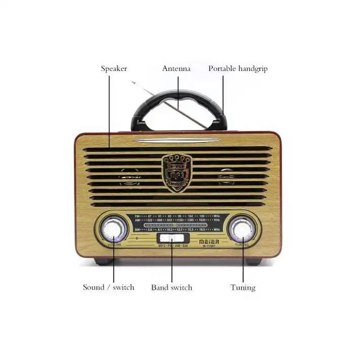 Radio Rétro Fm/am/sw Avec Bluetooth, Usb, Sd Et Aux - Rechargeable thumbnail 3
