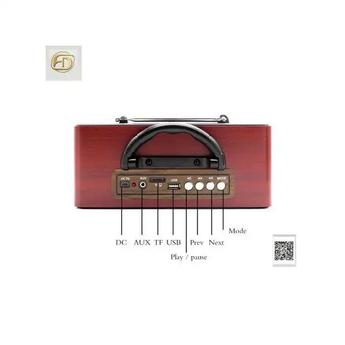 Radio Rétro Fm/am/sw Avec Bluetooth, Usb, Sd Et Aux - Rechargeable