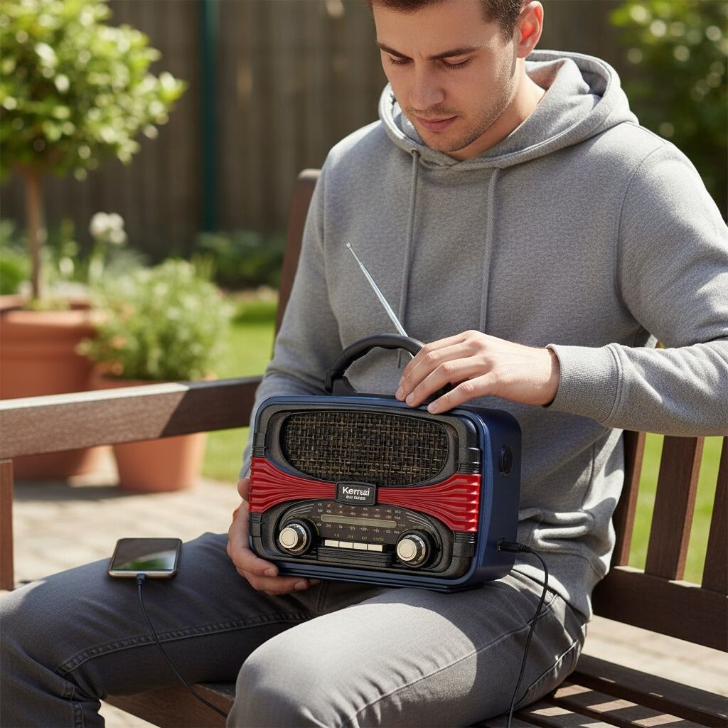 Radio Style Rétro Lecteur Mp3 Sans Fil Usb/sd/aux/bluetooth 5. 0 thumbnail 4