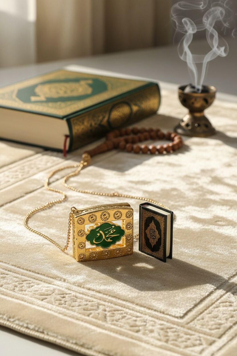 Pendentif Mini Livre Coranique - Accessoire Décoratif Et Religieux thumbnail 3