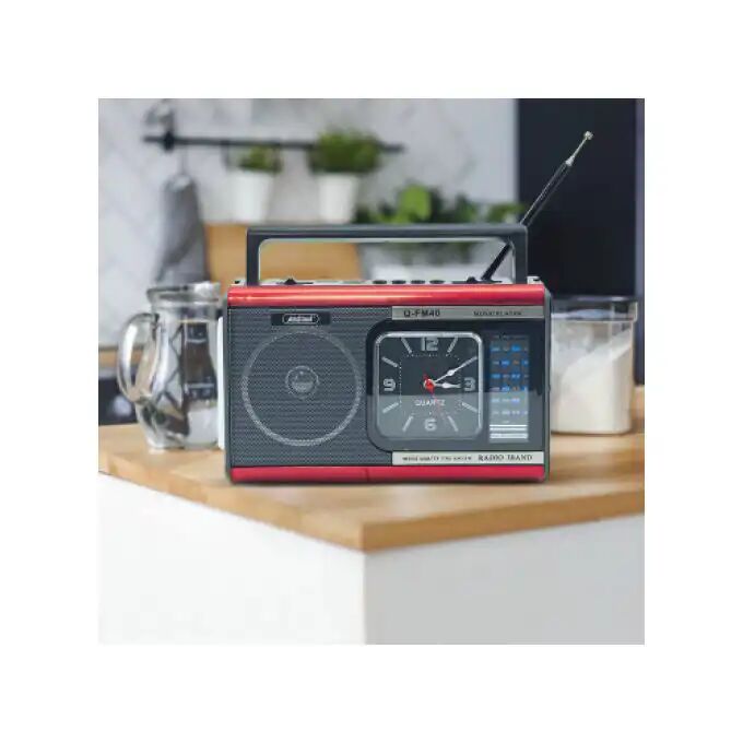 Radio Portable M-40 – Rechargeable, Mp3, Usb, Sd, Aux, Tf, Fm/am/sw, Lampe De Poche Et Horloge thumbnail 4