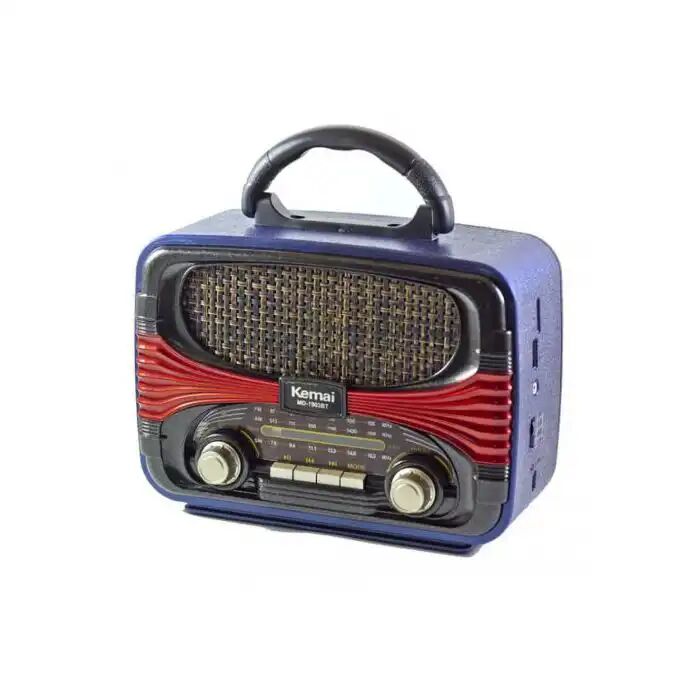 Radio Vintage Kemai Md-1903bt - Fm/am/sw - Lecteur Usb/sd/mp3 - Rechargeable