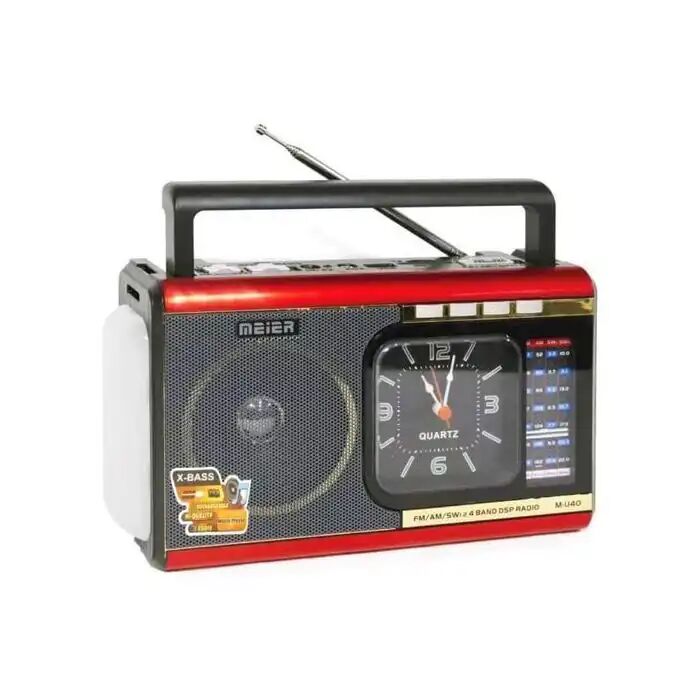 Radio Portable Lampe, Rechargeable, Mp3, Usb, Sd, Aux, Tf, Fm, Am, Sw, Lampe Poche Et Horloge