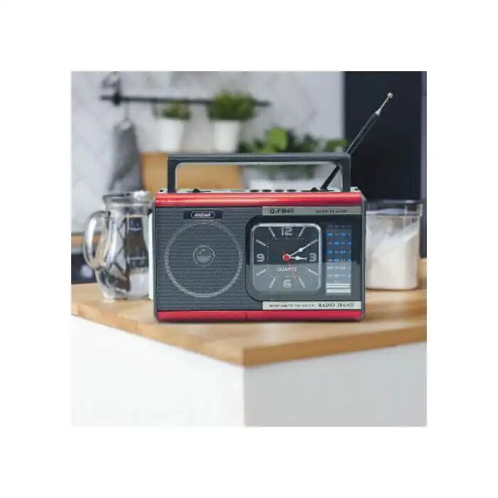 Radio Portable Lampe, Rechargeable, Mp3, Usb, Sd, Aux, Tf, Fm, Am, Sw, Lampe Poche Et Horloge