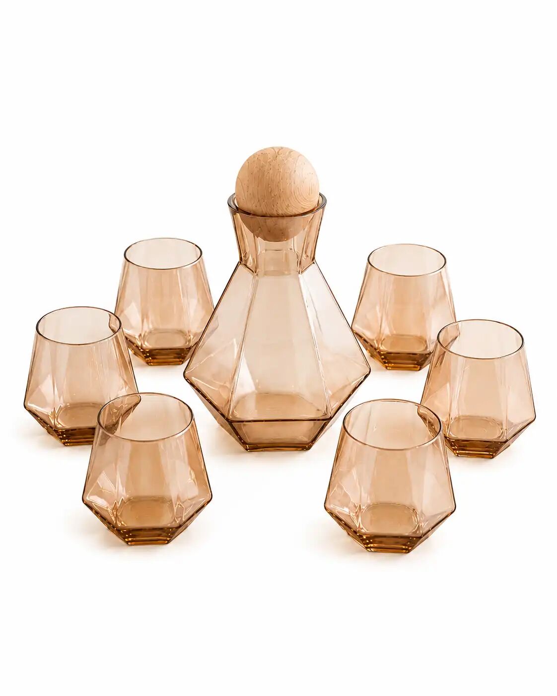 Service À Boisson En Verre (7 Pièces) – 1.2 L - Bronze