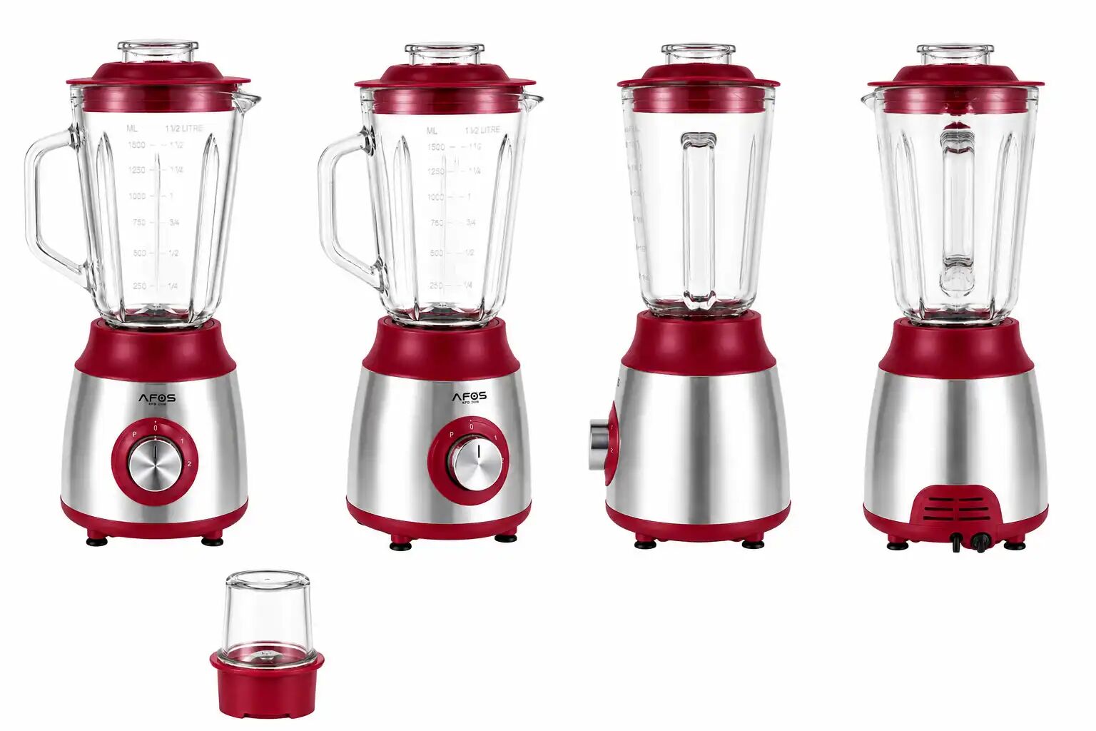 Blender Funky 250 W Avec Bol En Verre 1,5 L & Moulin – 6 Lames En Inox thumbnail 3