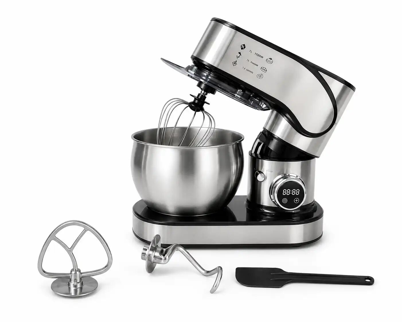 Robot Pâtissier Multifonction Afos – 1500 W – Bol Inox 7 L – 12 Vitesses