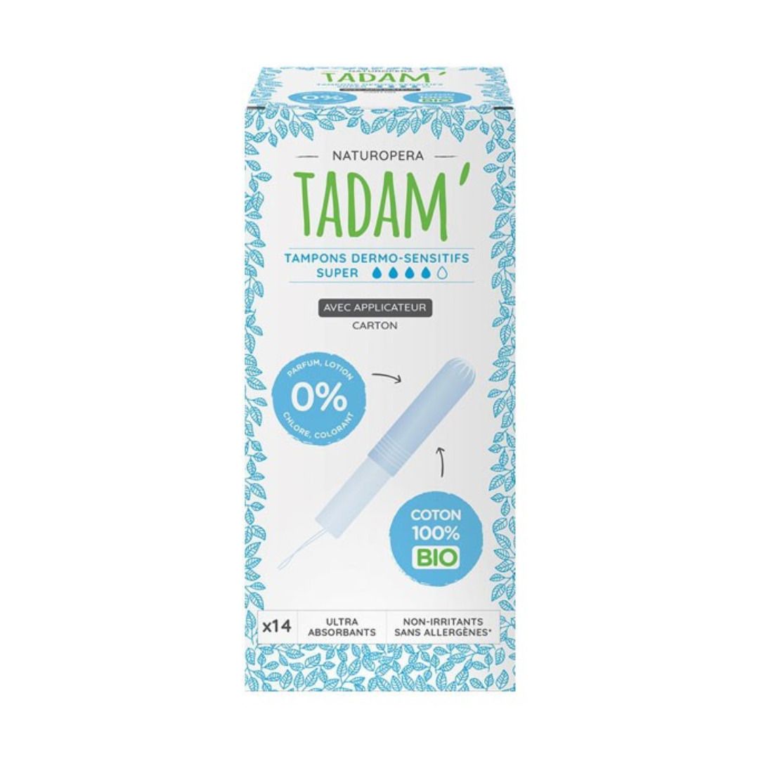 Tampons Coton Bio Avec Appli Super 14 Pieces