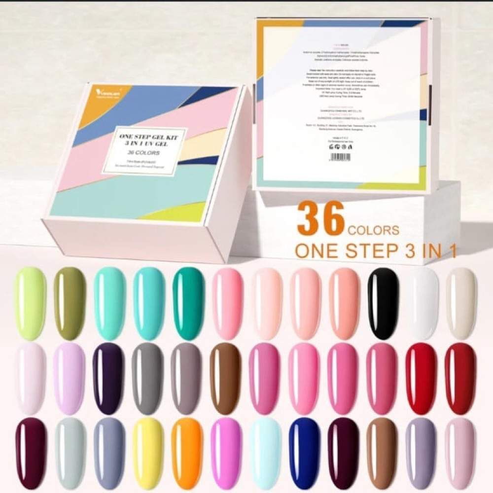 Kit De Vernis Gel 36 Couleurs - One Step 3 En 1