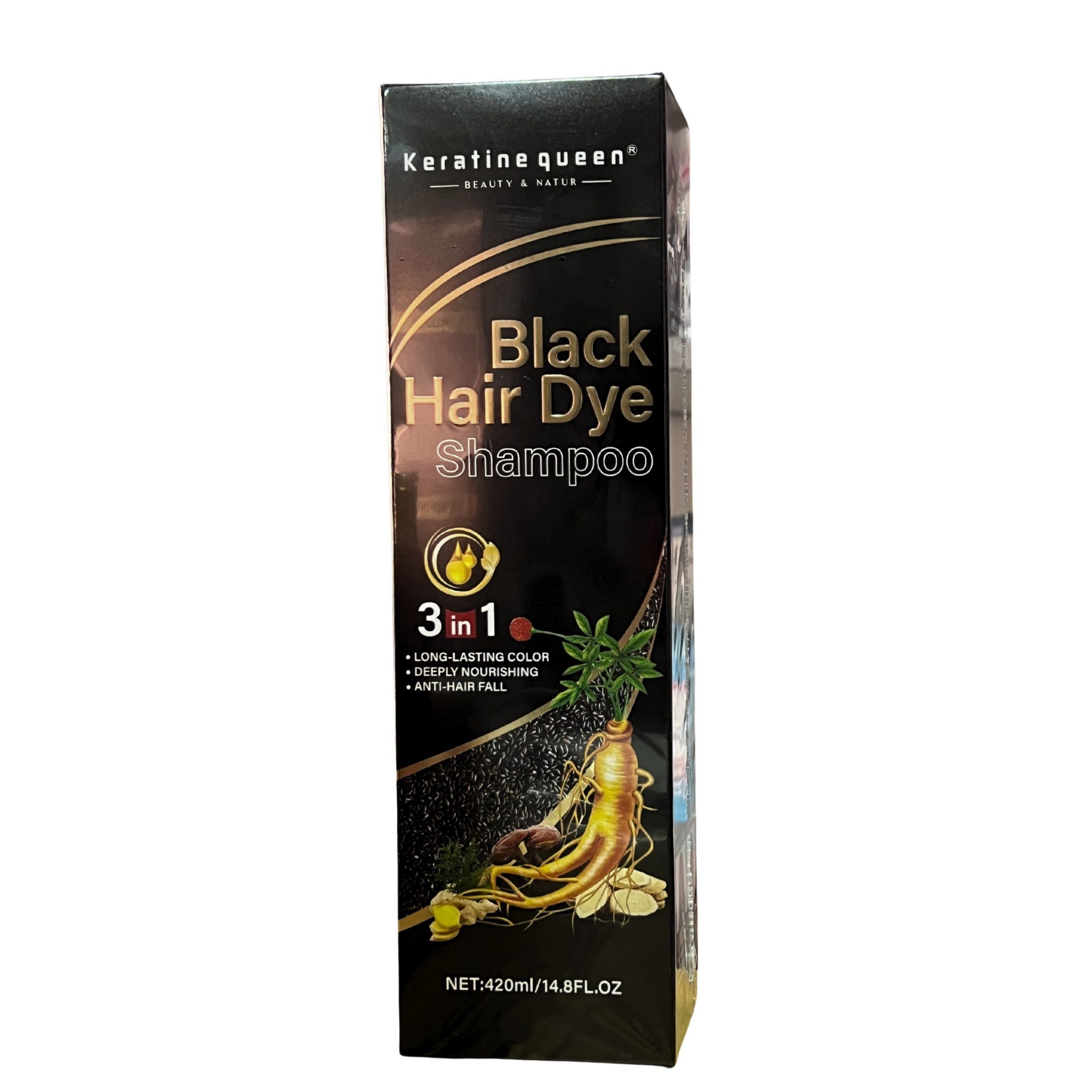  Shampooing Colorant Noir 3 En 1. Couleur Intense