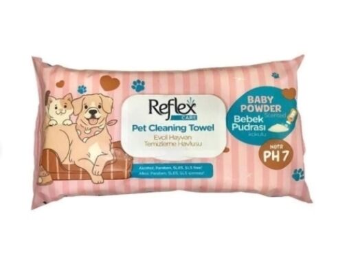 Lingettes Nettoyantes Hygiéniques Baby Powder Pour Chats Et Chiens (50 Pièces)