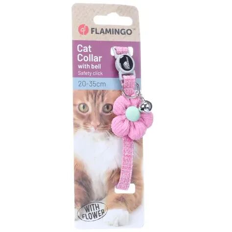 Collier Pour Chat Avec Fleur Et Clochette – Rose