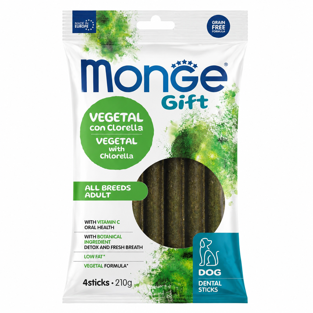 Gift Dental Sticks Végétal À La Chlorella Pour Chien Adulte – 4 Sticks