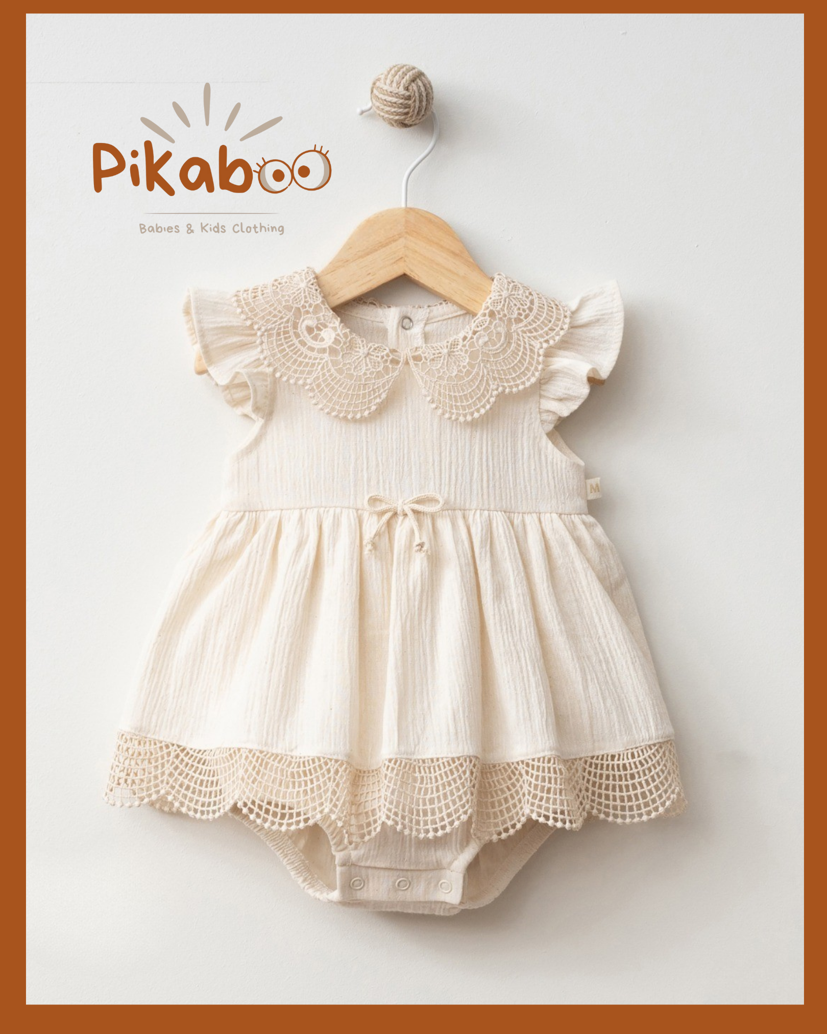 Robe Bébé Avec Culotte Et Détail Macramé