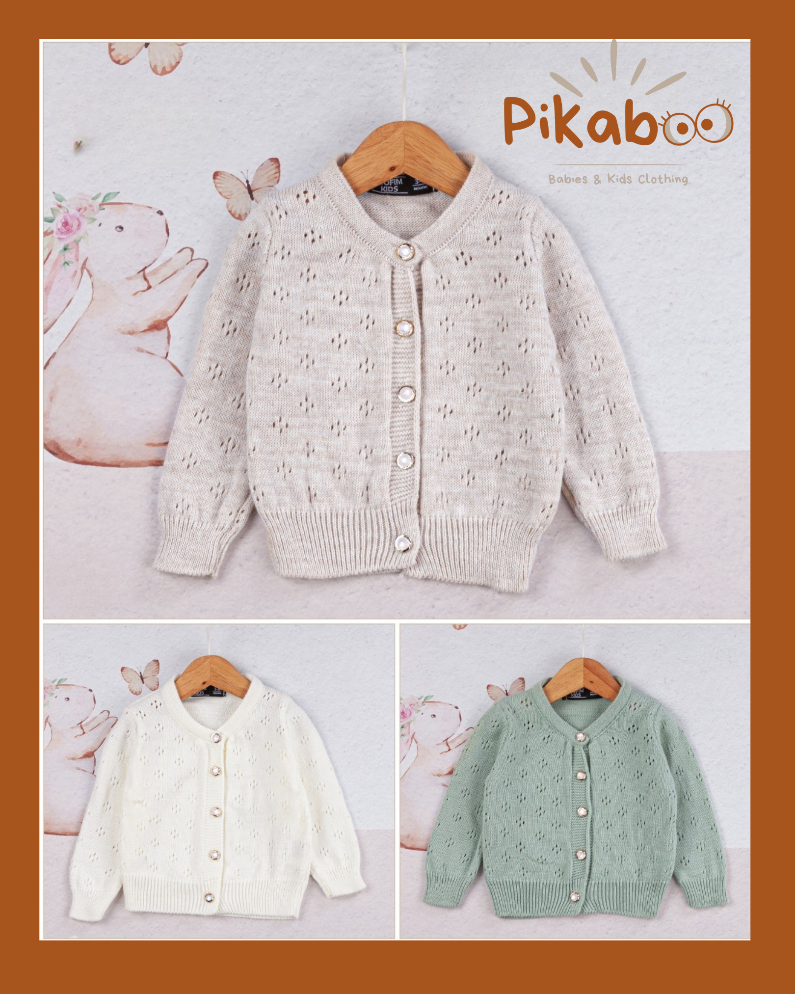 Cardigan Écru Toutes Occasions Avec Boutons Stylés En Métal