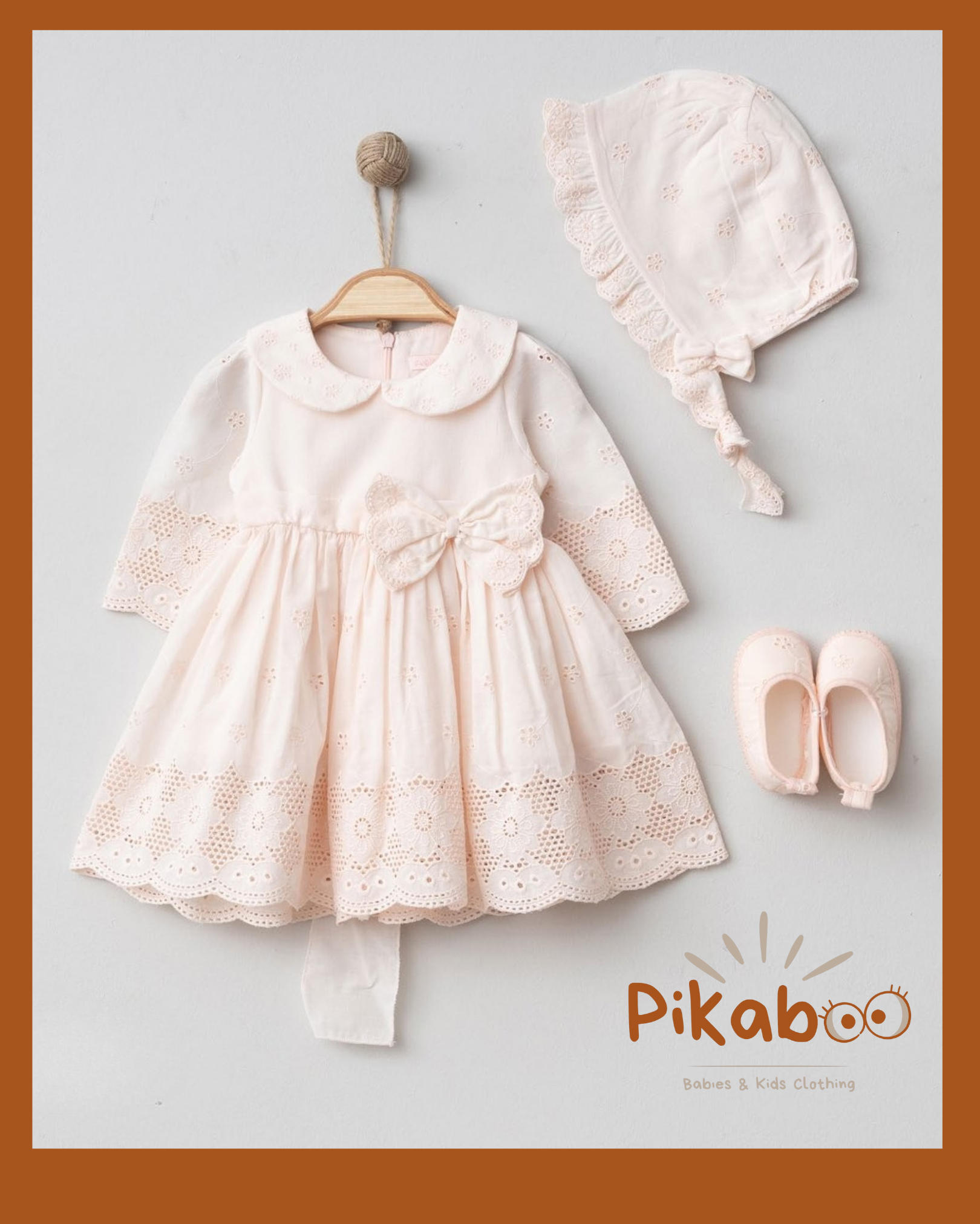 Tenue Grand Événement Bébé 3 Pièces En Dentelle Et Coton