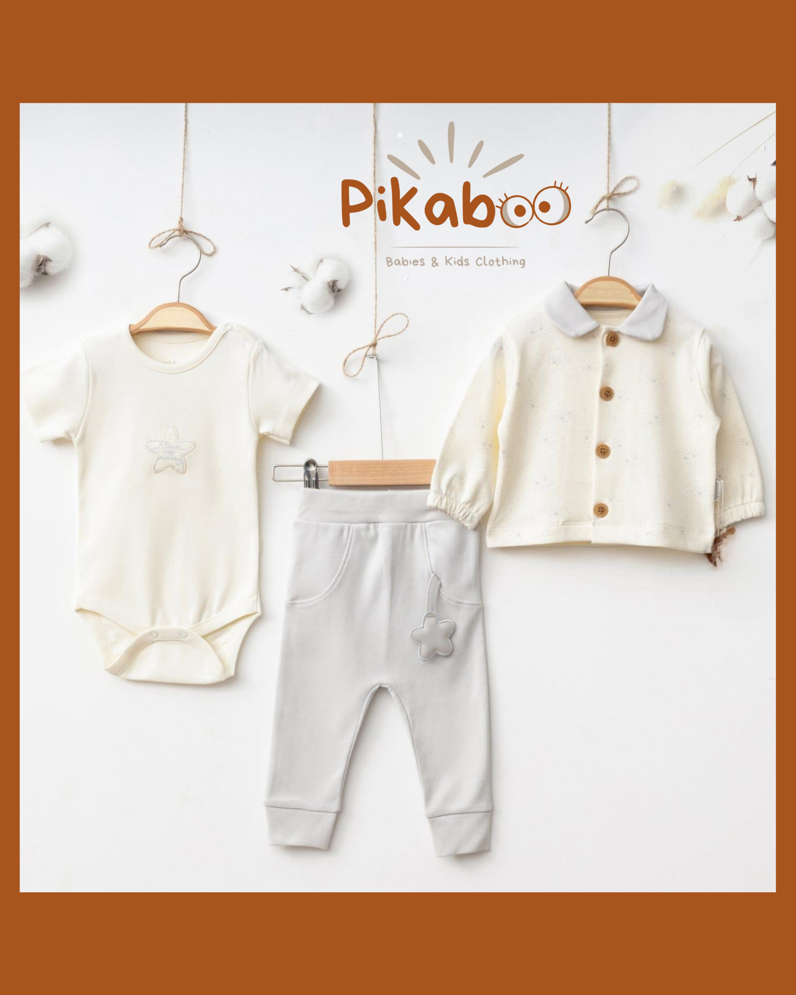 Ensemble Bébé 3 Pièces Étoile Avec Body Et Veste Boutonnée À Col
