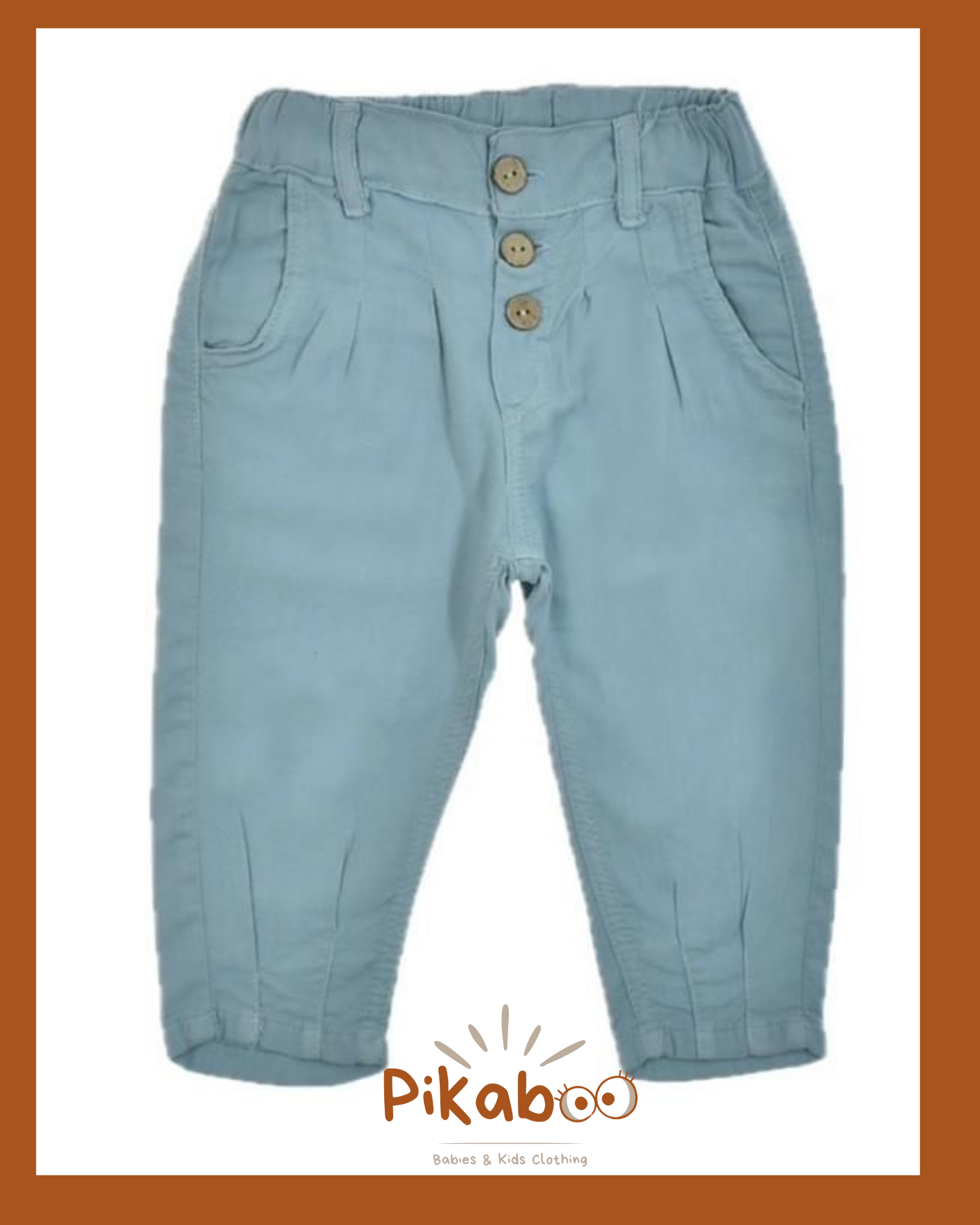 Pantalon Taille Haute À Boutons Pour Petite Fille