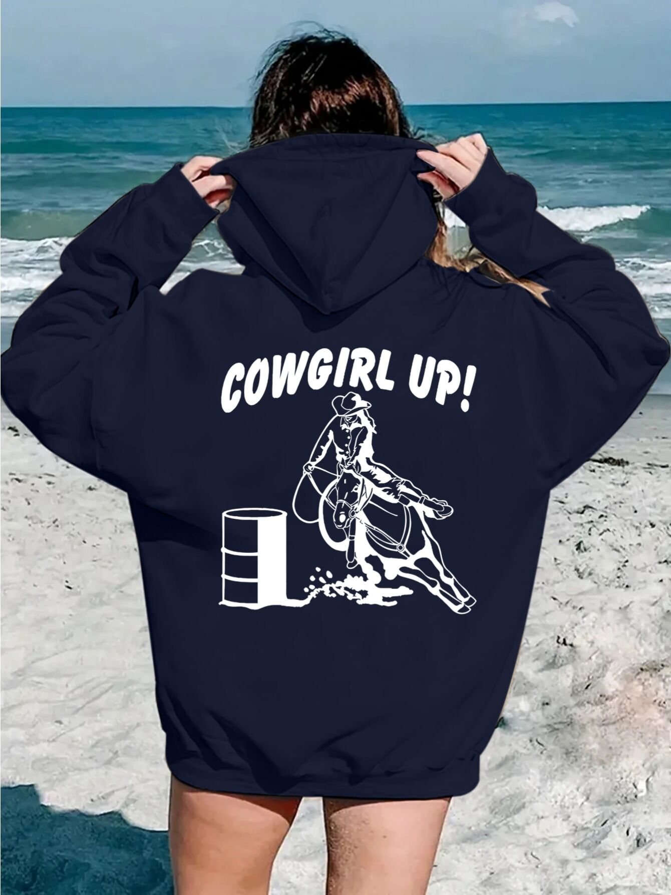 Housse À Capuche Avec Motif Imprimé De Design Créatif - Sweat À Capuche Décontracté
