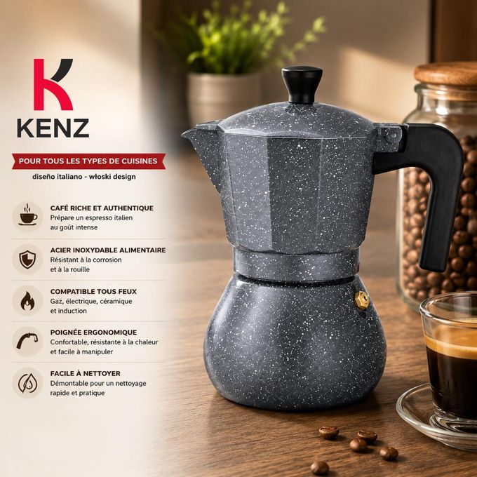 Cafetière Italienne 9 Tasses Effet Pierre - Lpa-864/9cup