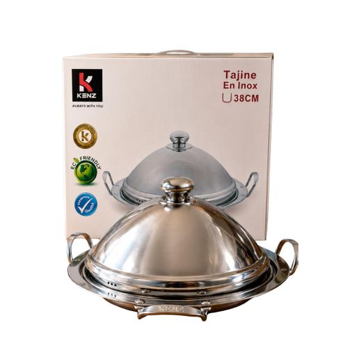Tajine En Inox 38 Cm Acier Inoxydable Avec Fond Thermique Triple Couche - Hf-9352