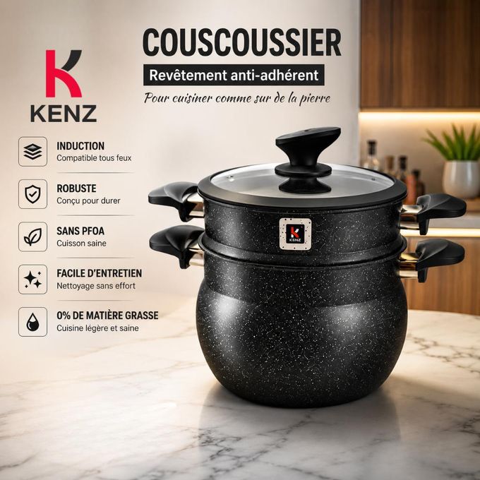 Couscoussier 6l Revêtement Antiadhérent Effet Pierre Sans Pfoa - Vk2796-6l