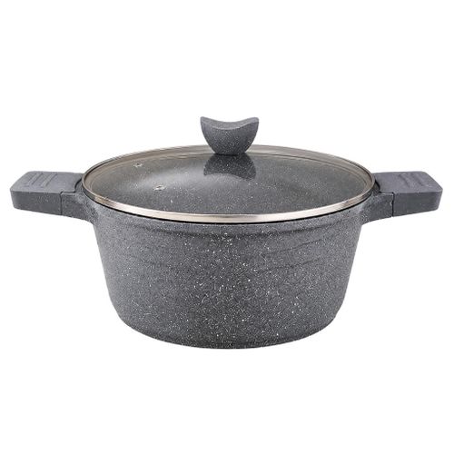 Faitout En Aluminium 32 Cm Couvercle En Verre Et Revêtement Granit Antiadhésif - Jsh-9635/32