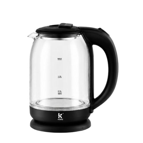 Kenz Bouilloire Électrique 1,8 L En Verre 1500 W Base Rotative 360°, Pmh-3485