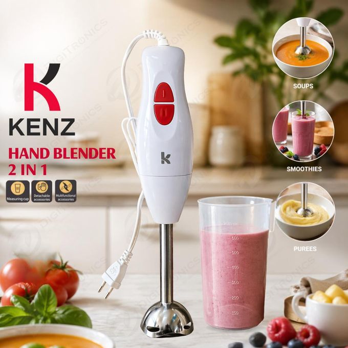 Mixeur Plongeant 2 En 1 Double Vitesse 300w, Lame Inox + Gobelet Doseur - Wq-7618