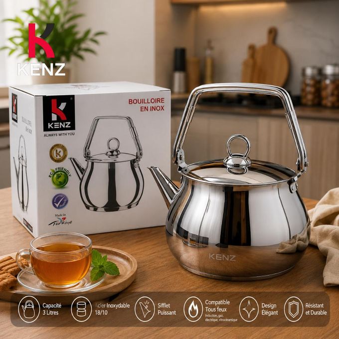 Bouilloire en Inox 3 Litres Compatible Induction Fabriquée en Turquie - VXT875