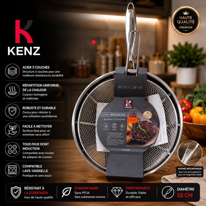 Poêle 26 Cm En Acier Inoxydable 3 Couches Tous Feux Dont Induction - Stw54-26