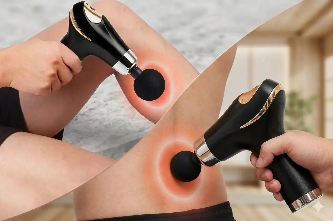 Massage Gun Électrique Rechargeable 8 Têtes – Récupération Musculaire Chaud Et Froid Multicolore