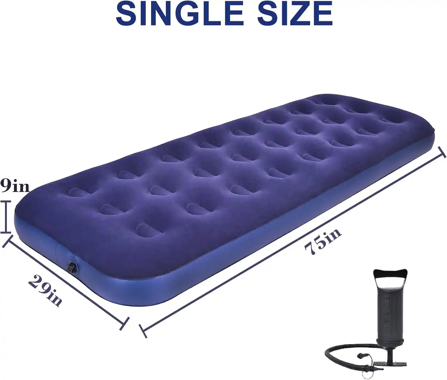 Lit Gonflable Simple Matelas Pneumatique - Design & Couleur Aléatoire