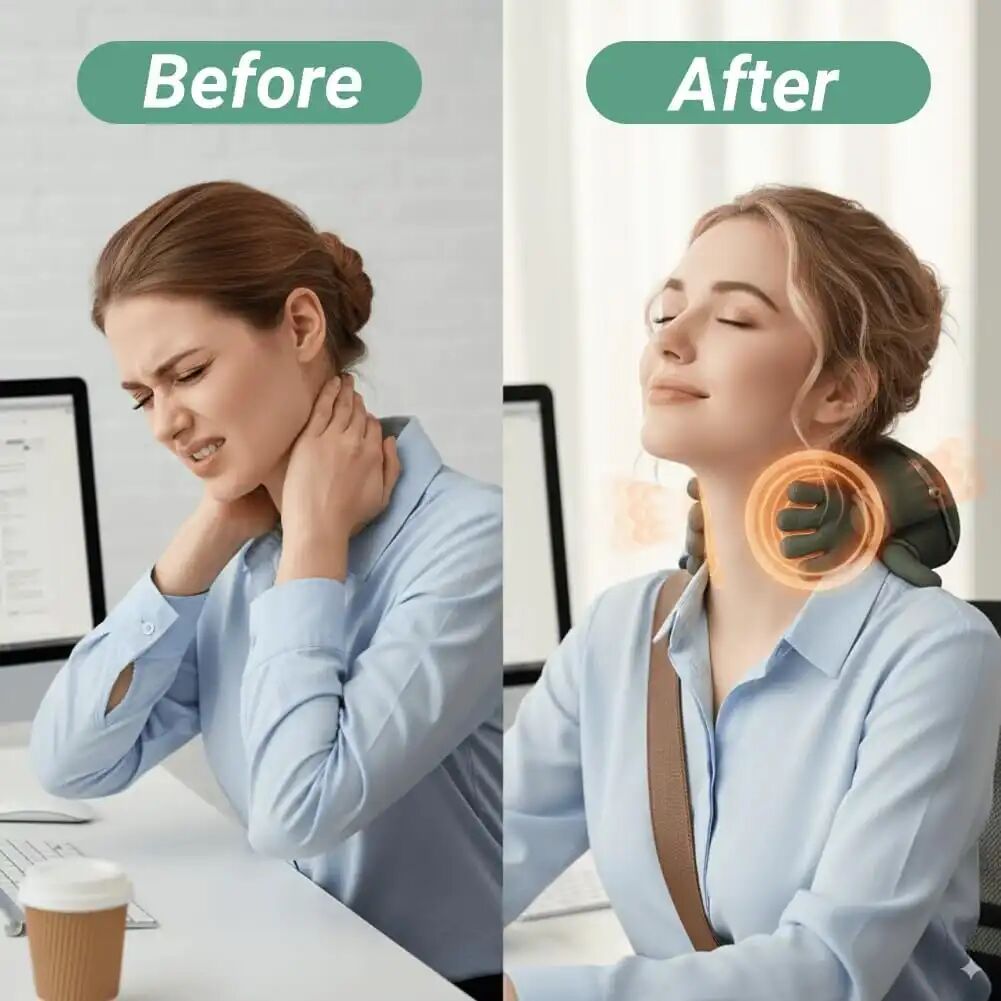 Masseur Cervical Électrique Portable – Pétrissage Cou Et Épaules