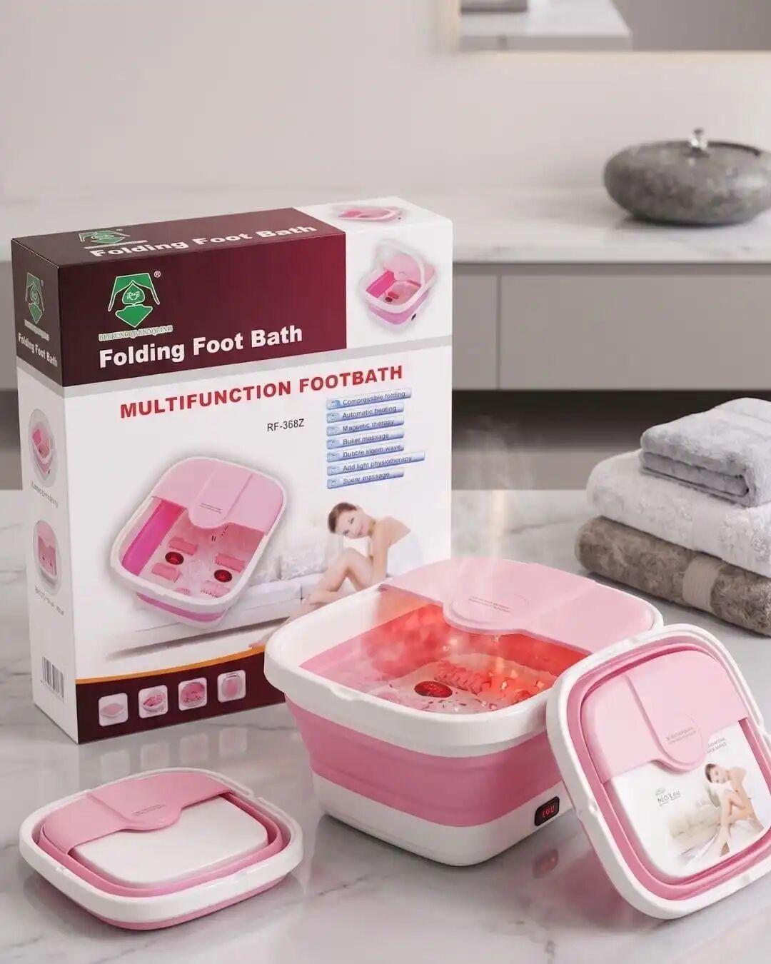 Spa Pieds Électrique Pliable – Facile À Ranger Design & Couleur Aléatoire