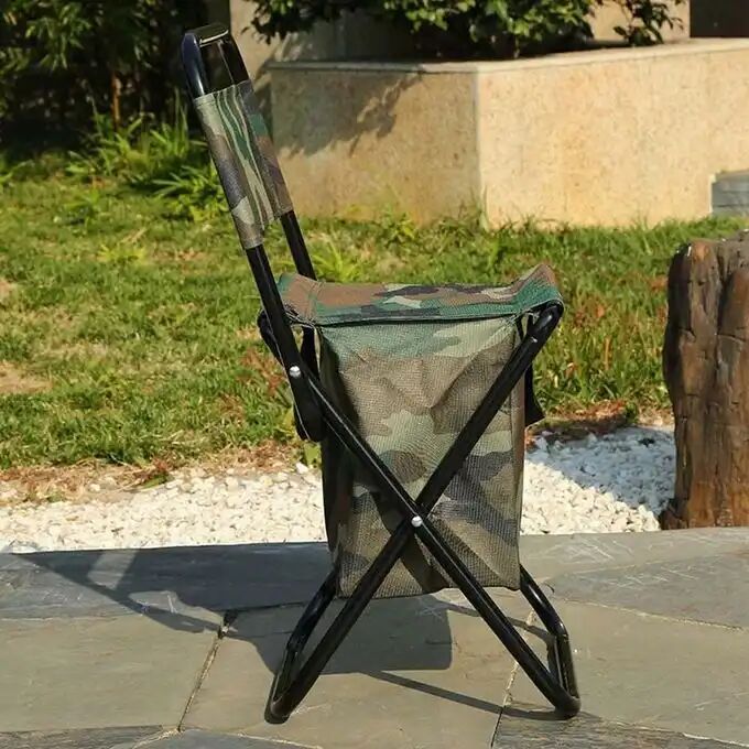 Tabouret Pliant Outdoor Avec Sac Isotherme Intégré – Camping, Pêche Et Activités De Plein Air Design & Couleur Aléatoire