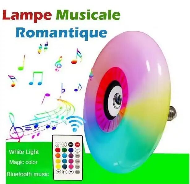 Ampoule Led Haut-parleur Sans Fil – Éclairage Rgb Avec Télécommande Incluse