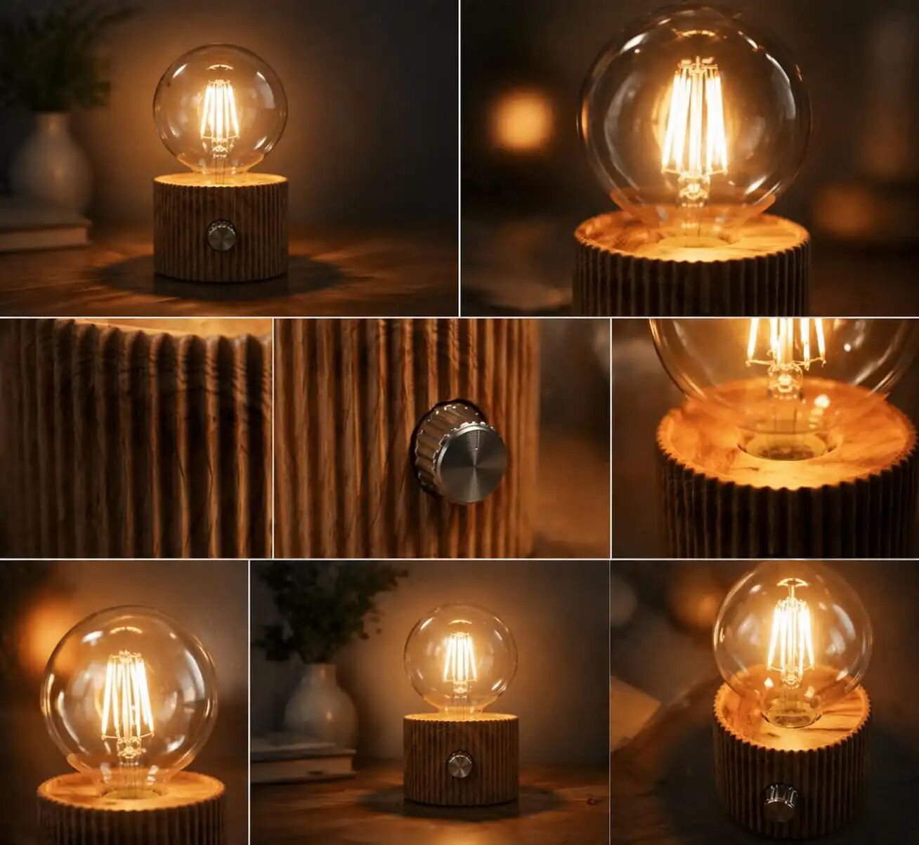 Lampe Dambiance Rétro À Poser – Variateur Dintensité Intégré Design & Couleur Aléatoire thumbnail 4