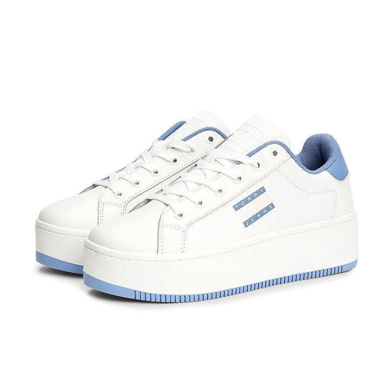 Tommy Jeans Platform Leather Blanc