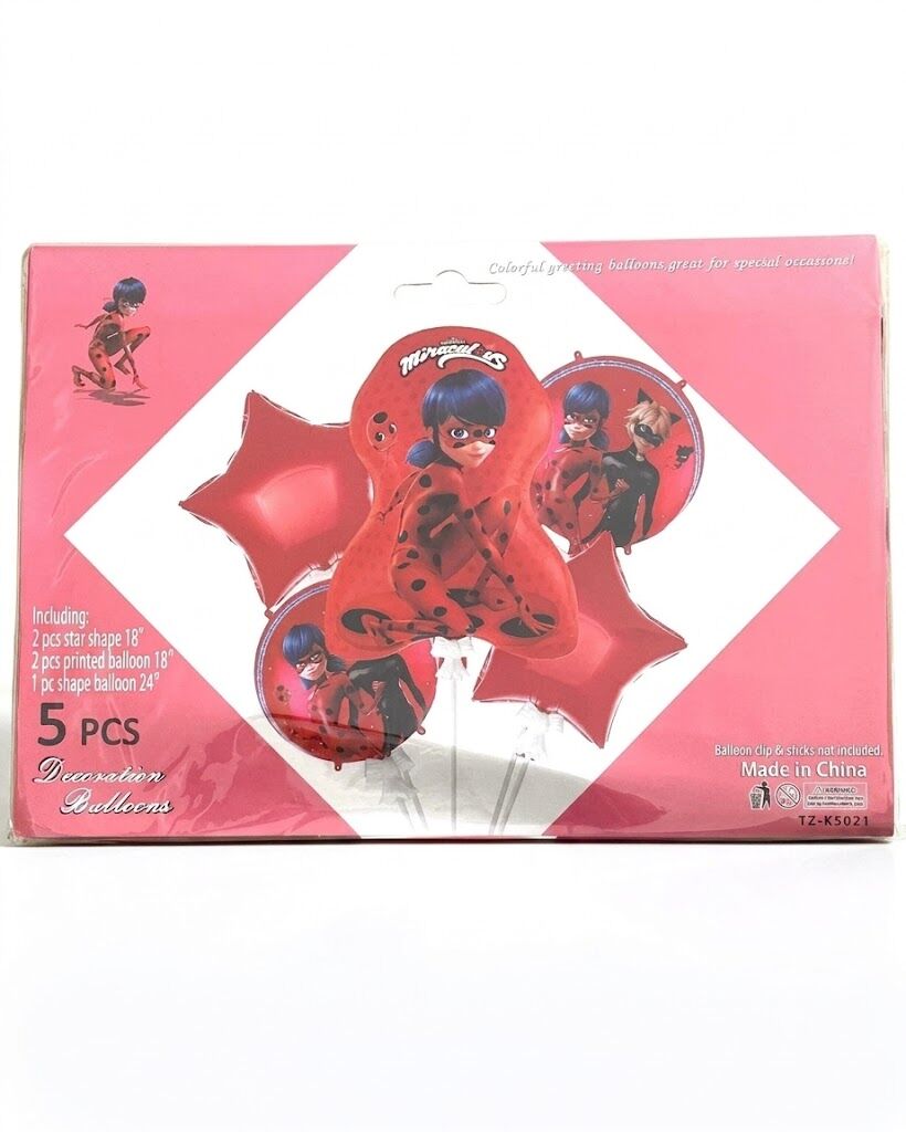 Pack De 5 Ballons De Décoration Miraculous Ladybug thumbnail 1
