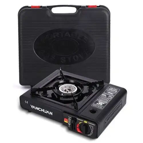 Réchaud À Gaz Butane Portable Pour Camping Brûleur De Table Compact Noir