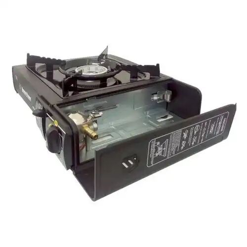 Réchaud À Gaz Butane Portable Pour Camping Brûleur De Table Compact Noir